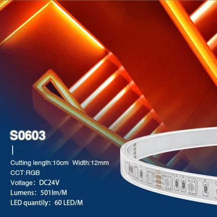 SMD 5050 RGB IP65 13W/m 60LEDs/m 24V Strip LED RGB-SMD Strisce LED--S0603