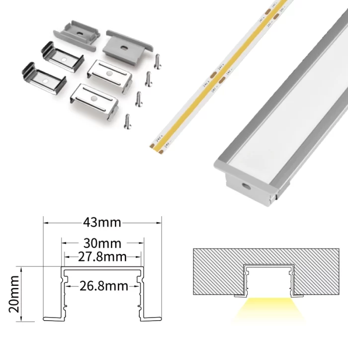 Profili LED L2000x43x20mm SP36-Profilo LED Cartongesso--07