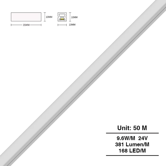 SMD 3000K Ra90 IP65 168LEDs/m L50000*W10*H10mm 24V Striscia LED flessibile-Illuminazione Bagno--S0801