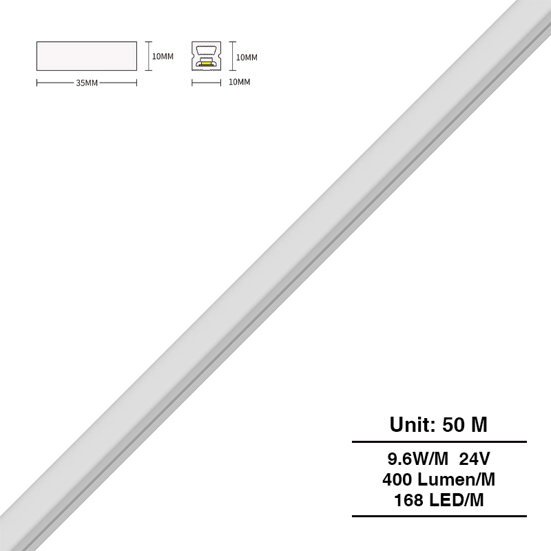 SMD 4000K Ra90 IP65 168LEDs/m L50000*W10*H10mm 24V Silicone per strisce LED-Striscia LED Da Incasso--S0802