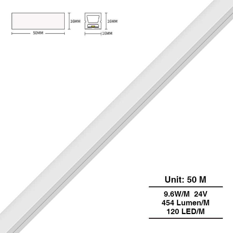 SMD 3000K Ra90 IP65 120LEDs/m L50000*W16*H16mm 24V Neon Flexy-Gym Lighting --S0805