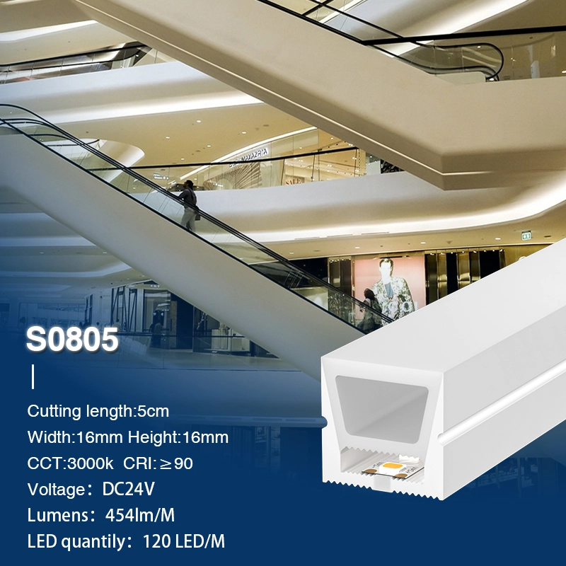 SMD 3000K Ra90 IP65 120LEDs/m L50000*W16*H16mm 24V Neon Flexy-Striscia LED Adesive--S0805