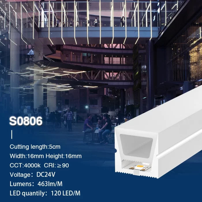 SMD 4000K Ra90 IP65 120LEDs/m L50000*W16*H16mm 24V Striscia LED neon-Strisce LED da Esterno--S0806