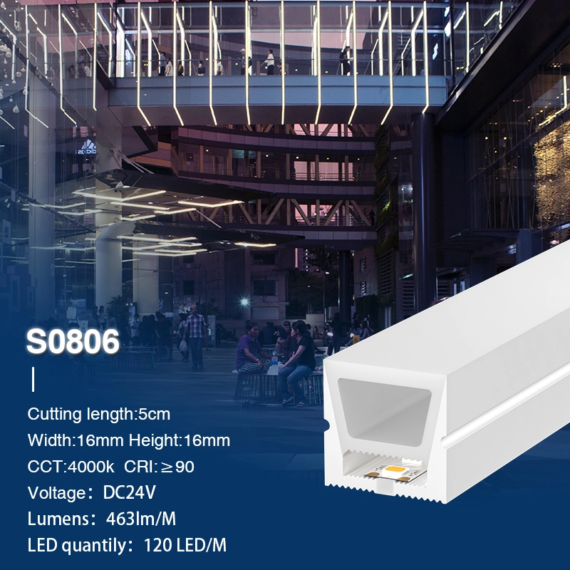 SMD 4000K Ra90 IP65 120LEDs/m L50000*W16*H16mm 24V Striscia LED neon-Striscia LED Da Incasso--S0806