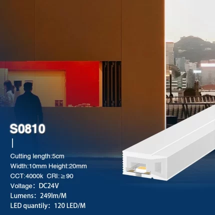 SMD 4000K Ra90 IP65 120LEDs/m L50000*W10*H20mm 24V Strip led neon-Strisce LED--S0810