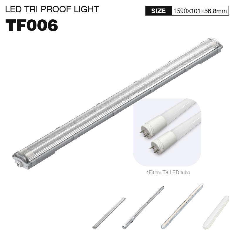 TF006 2x12520lm 2x24W Plafoniera 2 tubi stagna Senza sorgente luminosa 150cm-Plafoniera Stagna LED 150 cm--01