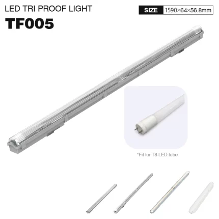 TF005 1x12520lm 1x24W Plafoniera 1 tubi stagna Senza sorgente luminosa 150cm-Plafoniera Stagna LED 150 cm--01