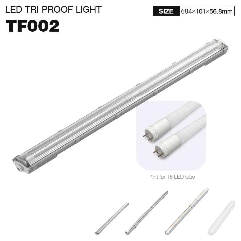 TF002 945lm 2*9W Plafón estanco de 2 tubos Sin fuente de luz 60cm-Plafón exterior--01