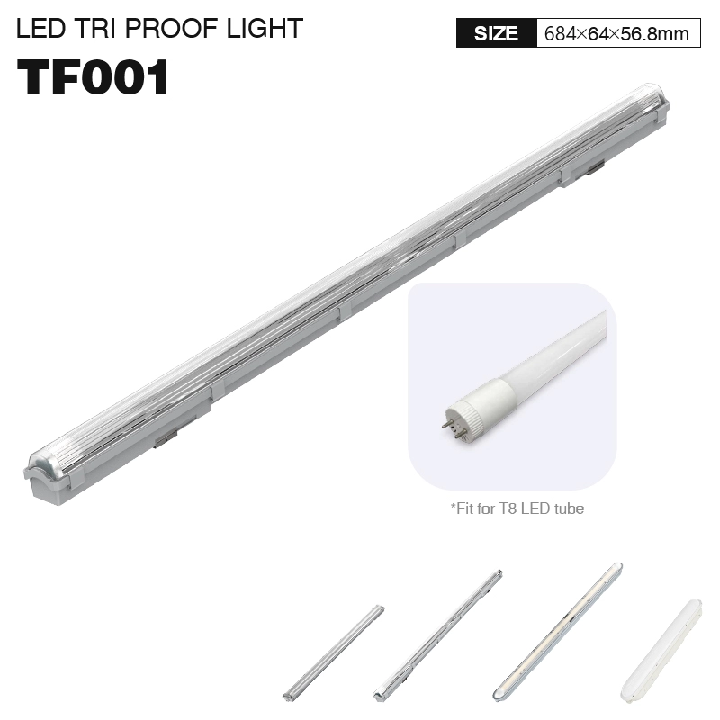 TF001 945lm 1*9W Vodootporna 1-cijevna stropna svjetiljka Bez izvora svjetlosti 60cm-Vodootporna LED stropna svjetiljka 60 cm--01