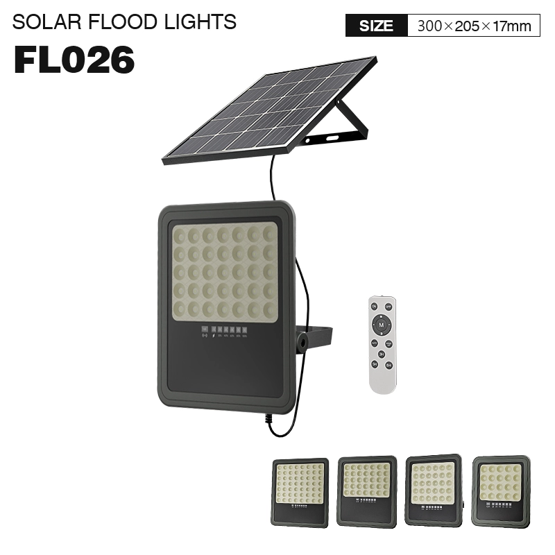 FL026 100W 6500k Proiettore solare-Illuminazione Giardino--01