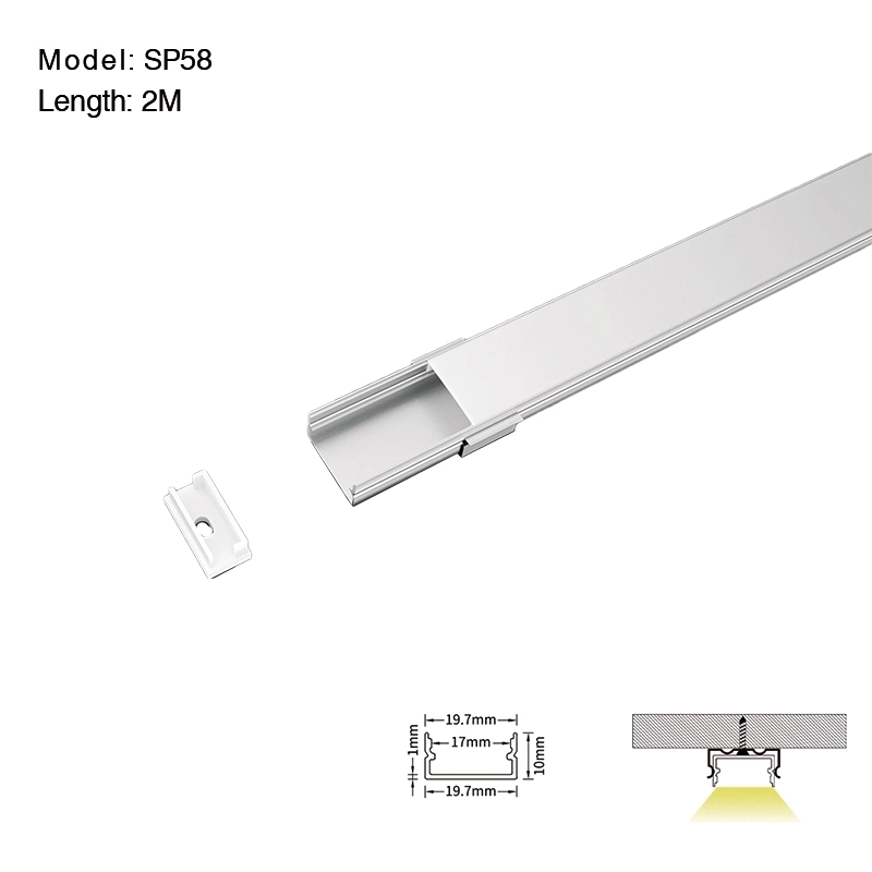 Profil Strip LED Eternit L2000x19.7x10mm SP58-Profiles Untuk Strip LED--01