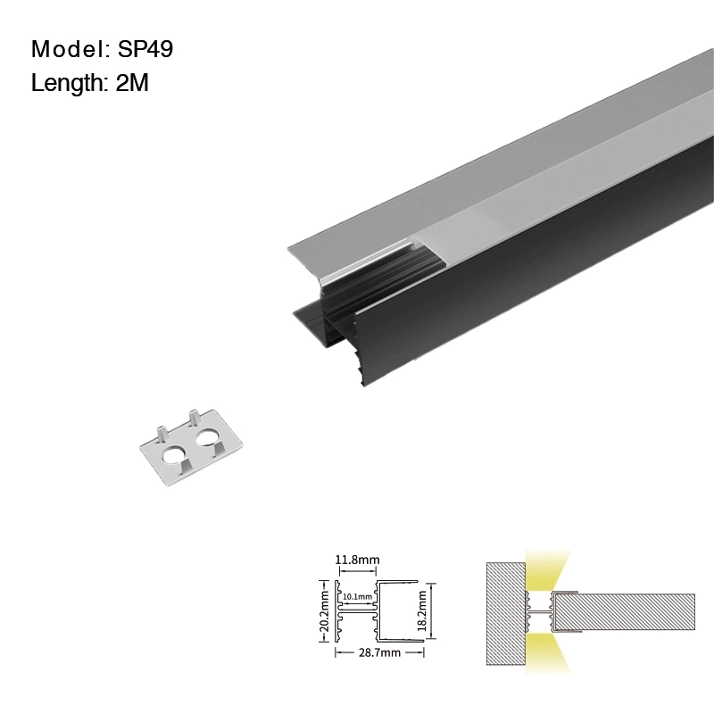 Perfil de LED de tira L2000x28.7x20.2mm SP49-LED Perfil de parede--01