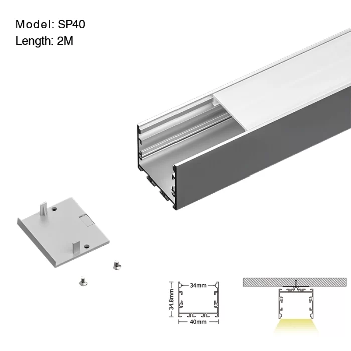 Profilo Striscia LED Serie ufficio L2000x40x34.8mm SP40-Profilo LED Soffitto--01