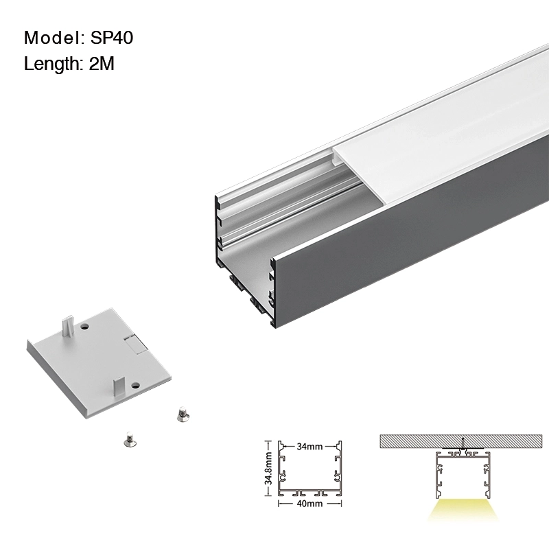 LED sloksnes profila biroja sērija L2000x40x34.8 mm SP40-LED griestu profils--01