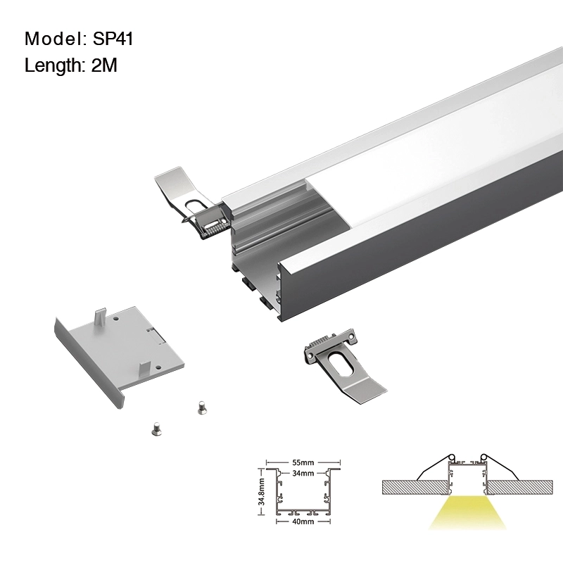 एल्यूमिनियम एलईडी प्रोफाइल L2000x55x34.8mm SP41-रिकेस्ड एलईडी प्रोफाइल--01