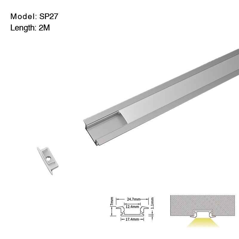 Profilo Alluminio Striscia LED L2000x24.7x7mm SP27-Profilo LED Parete--01