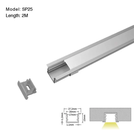 LED Profili Alluminio L2000x27.2x15mm SP25-Profilo LED Incasso--01