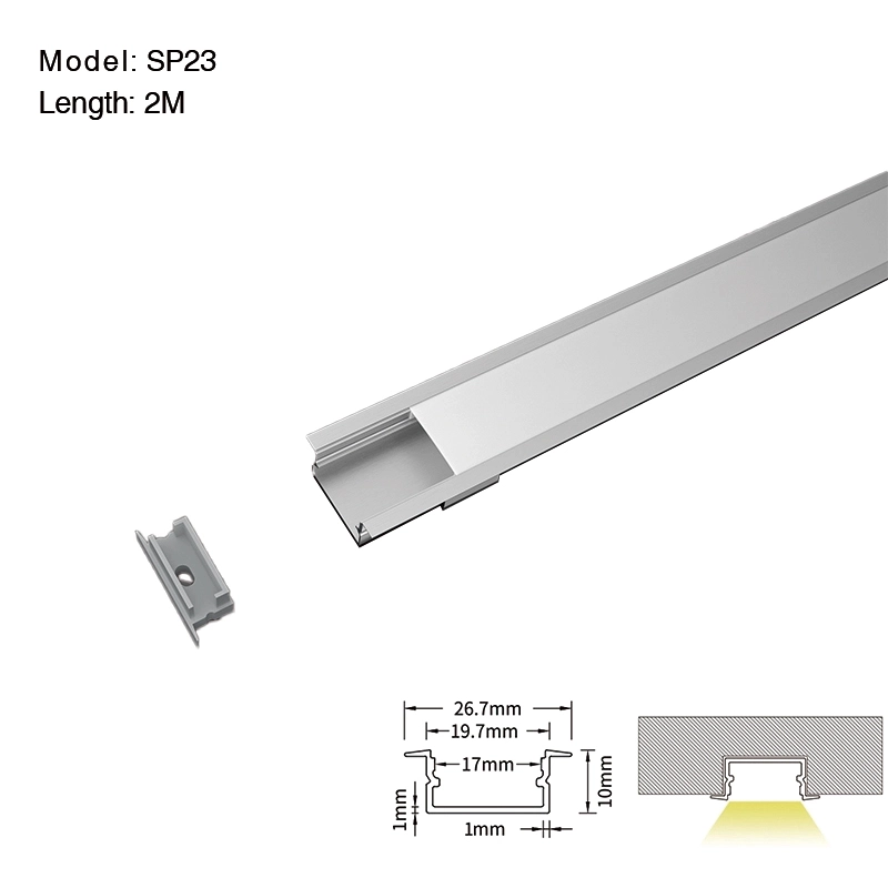 Profili alluminio per led L2000x26.7x10mm SP23-Profili Per Strisce Led--01