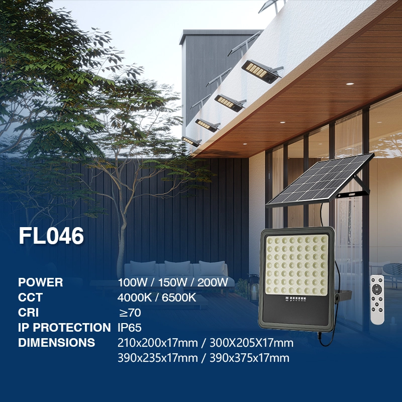 FL046 300W 4000K Proiettore solare-Illuminazione Giardino Moderno--02