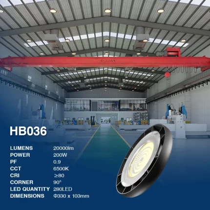 HB036 LED High Bay 200W 6500K-UFO LED--02