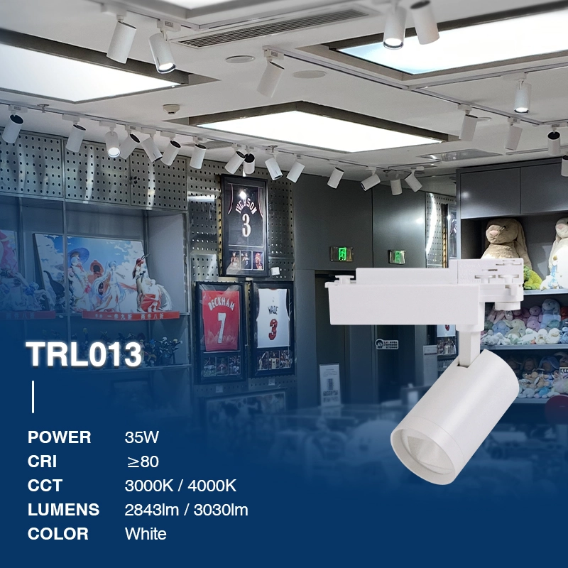 TRL013 35W 3000K 60° White spotlights with track-Track spotlights for Restaurants and Cafes--02B