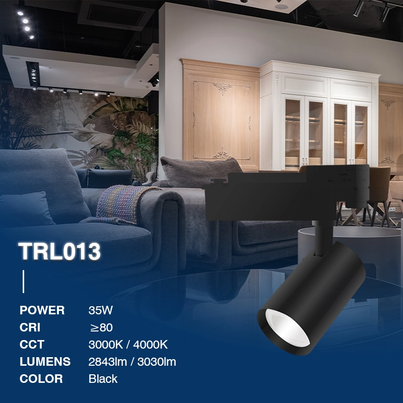 TRL013 35W 3000K 60° Éclairage sur rail LED noir-Projecteurs LED--02N