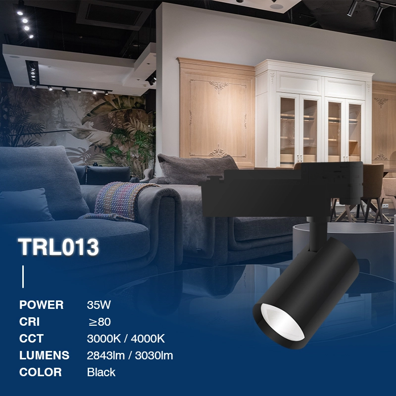 TRL013 35W 3000K 60° sort led skinnebelysning-LED spotlights--02N