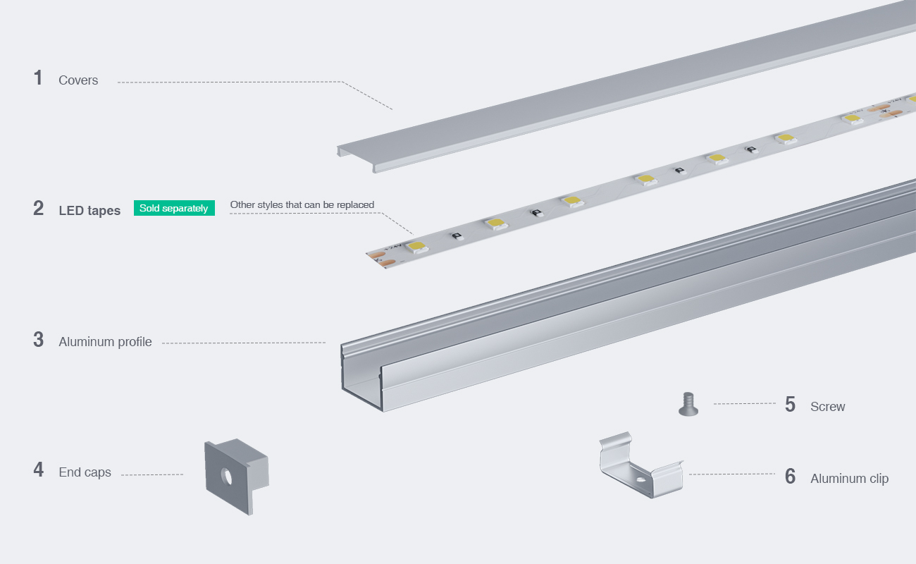 SP34 Profili per Strisce LED Soffitto 2000x19.3x13mm-Profilo Led Incasso--03