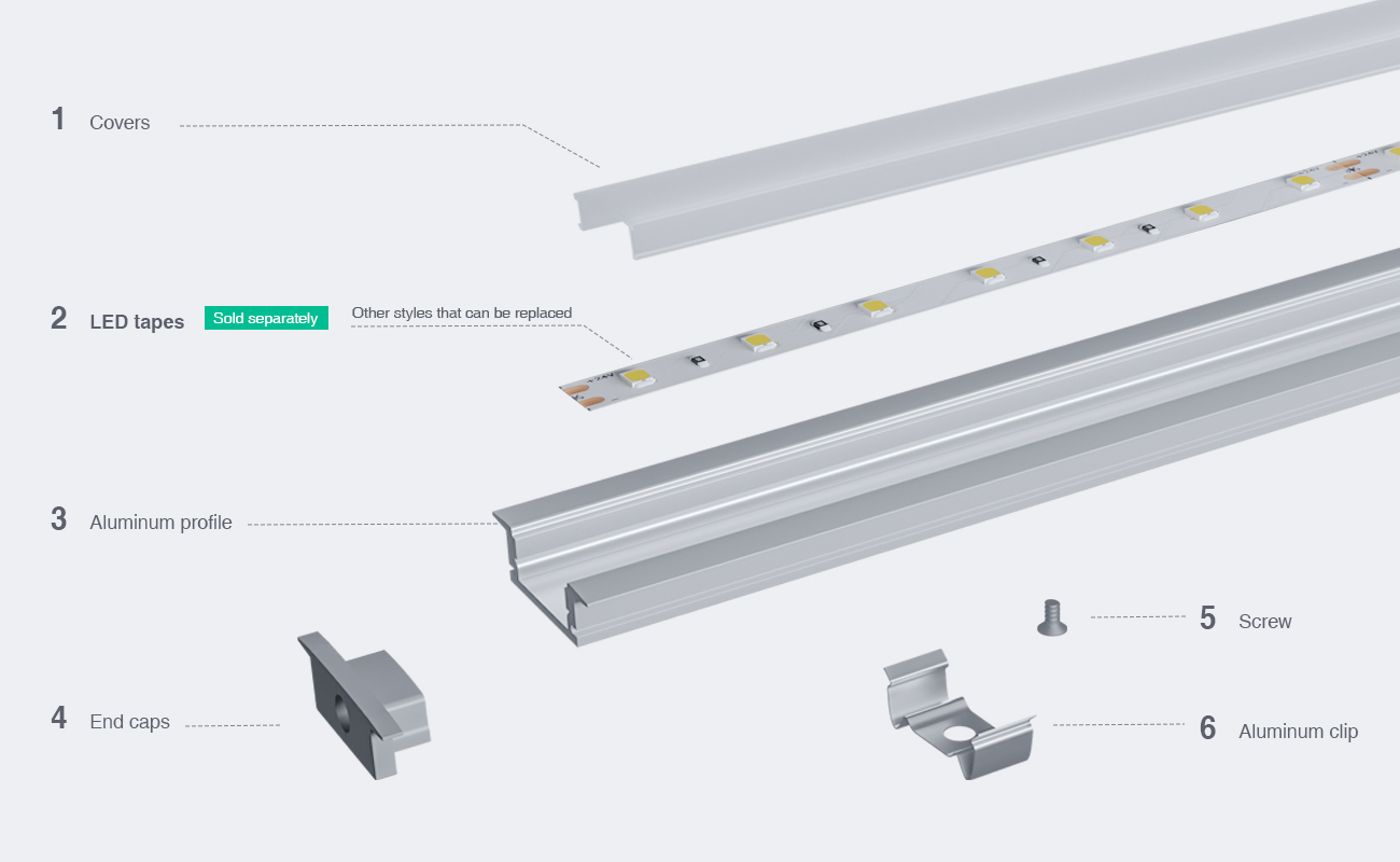 SP27 Profilo Alluminio Striscia LED 2000x24.7x7mm-Profilo Led Soffitto--03