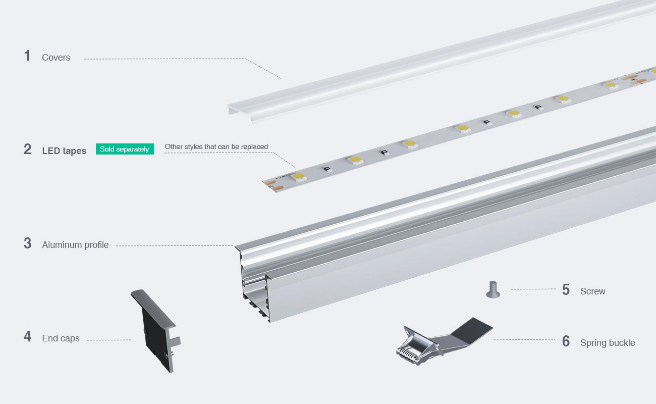 Profilo LED Alluminio L2000x55x34.8mm SP41-Profilo LED Cartongesso--03