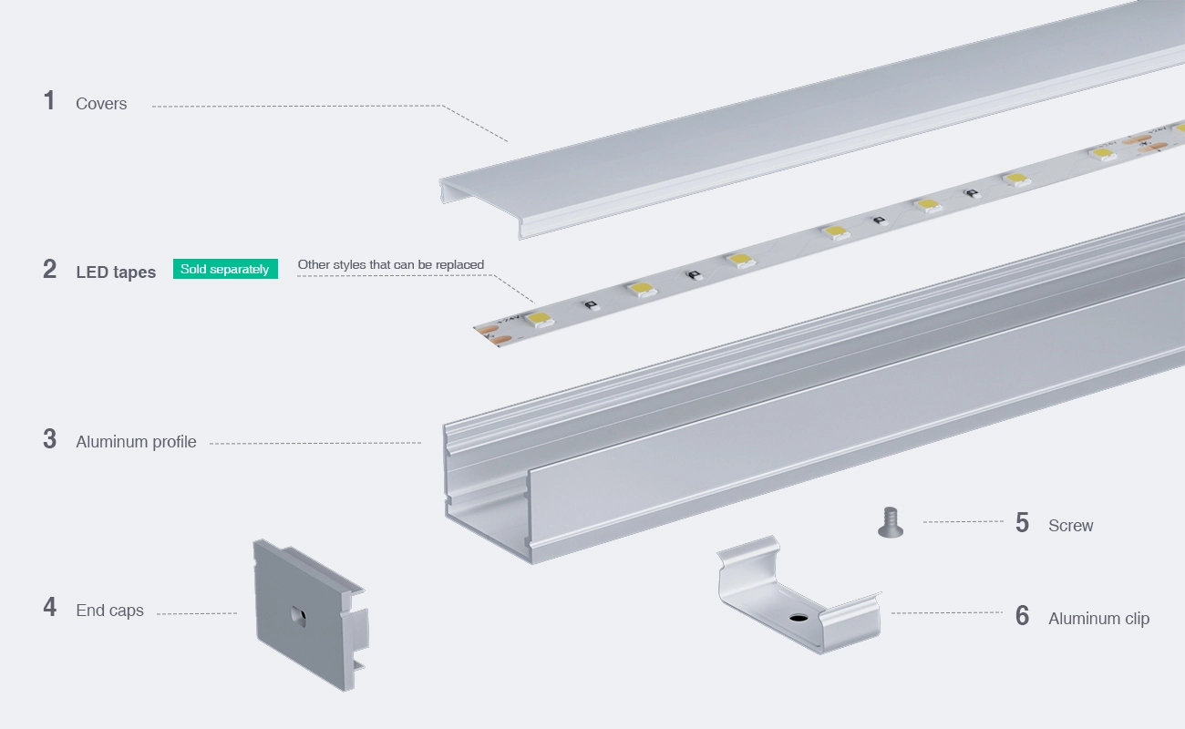 Profili per LED L2000x30x20mm SP37-Profilo Alluminio Led--03