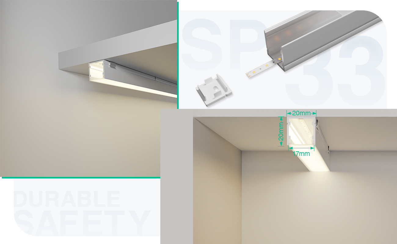 SP33 Profilo LED Soffitto 2000x20x20mm-Profilo Led Parete--05