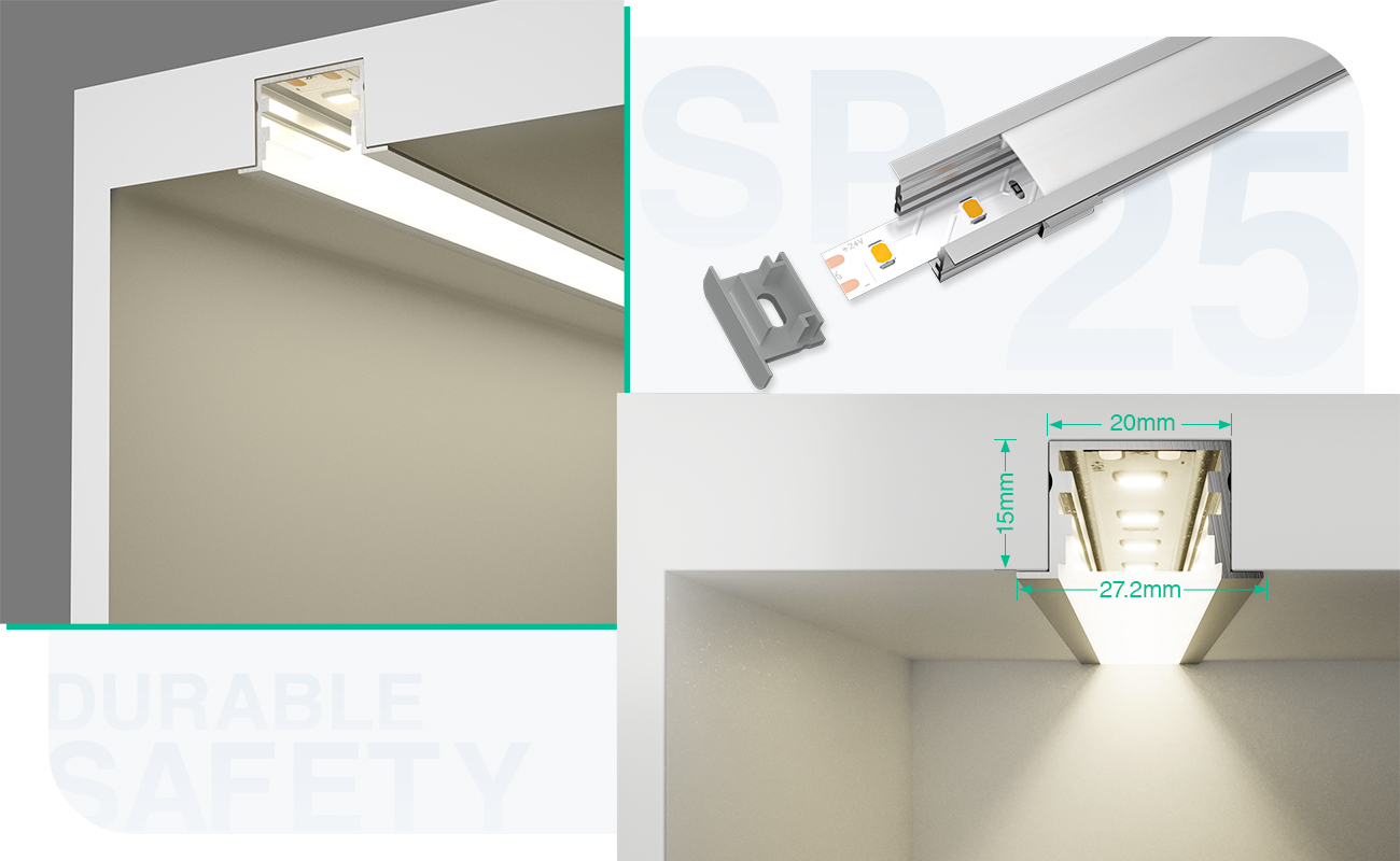SP25 LED Profili Alluminio 2000x27.2x15mm-Profilo LED cartongesso--05