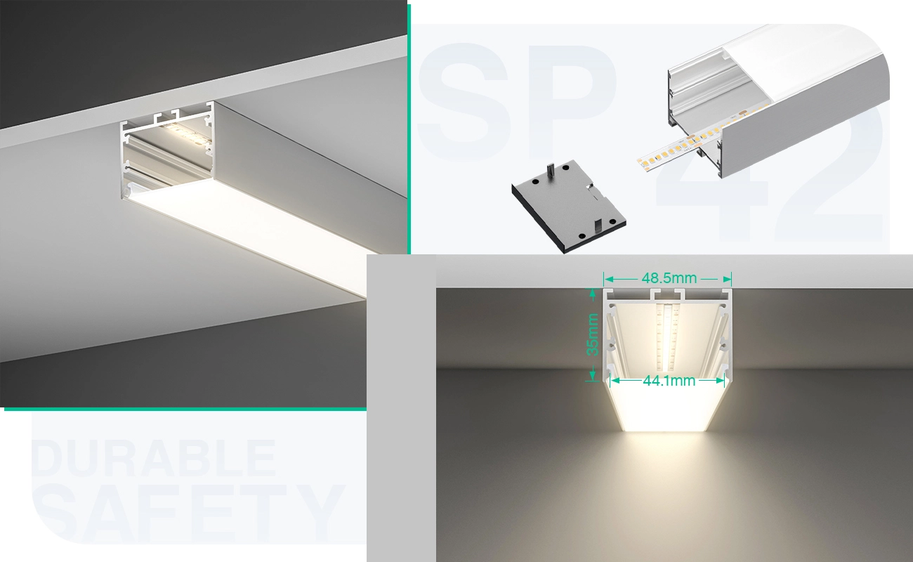 Profilo Strip LED sospensione L2000x48.5x35mm SP42-Profilo Alluminio Led--05