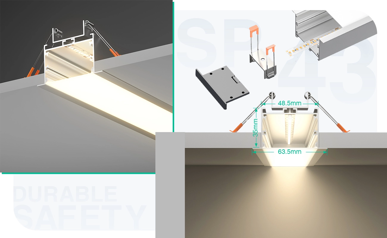 Strip LED con Profilo L2000x63.5x35mm SP43-Profilo LED a sospensione--05