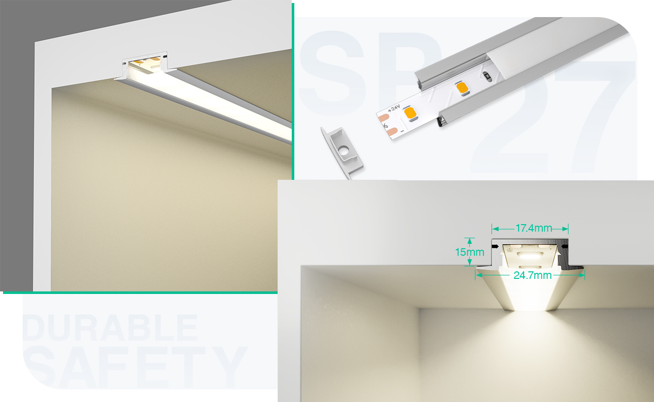 SP27 Profilo Alluminio Striscia LED 2000x24.7x7mm-Profili--05