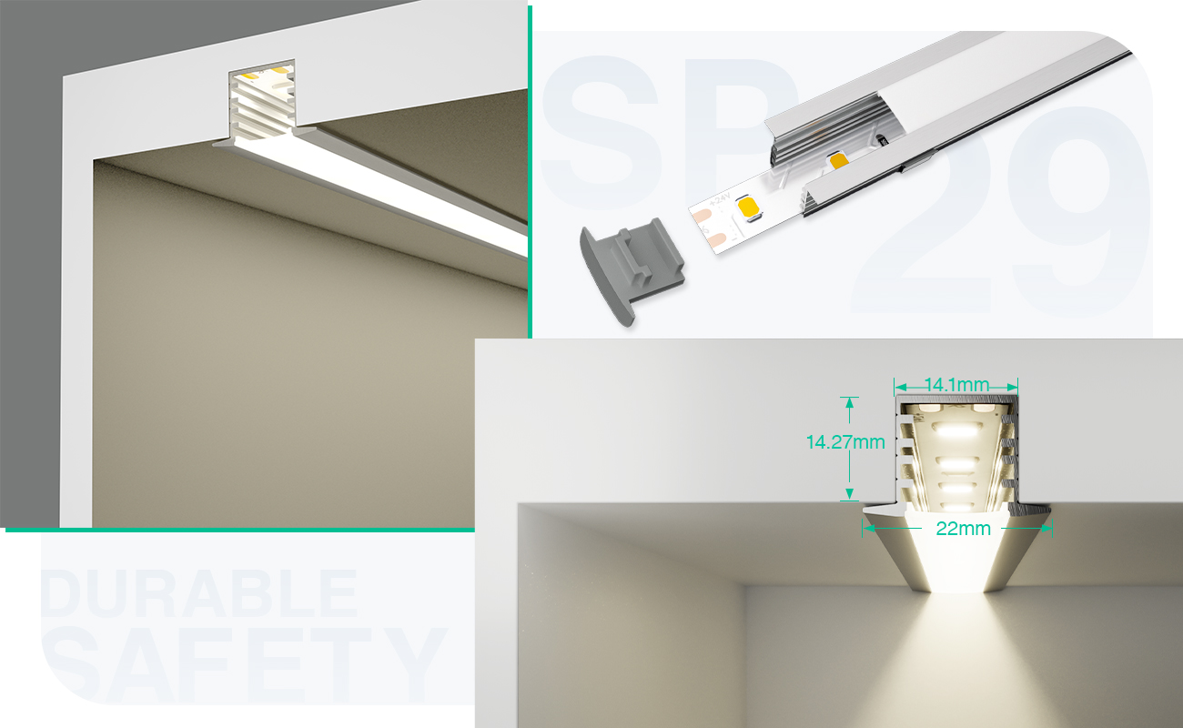 SP29 Striscia LED Cartongesso Profilo 2000x22x14.27mm-Profilo LED cartongesso--05