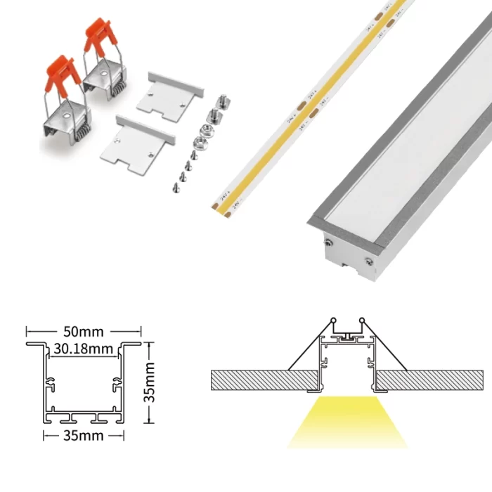 LED Aluminium Profile L2000x50x35mm SP39-Profilo LED Incasso--06