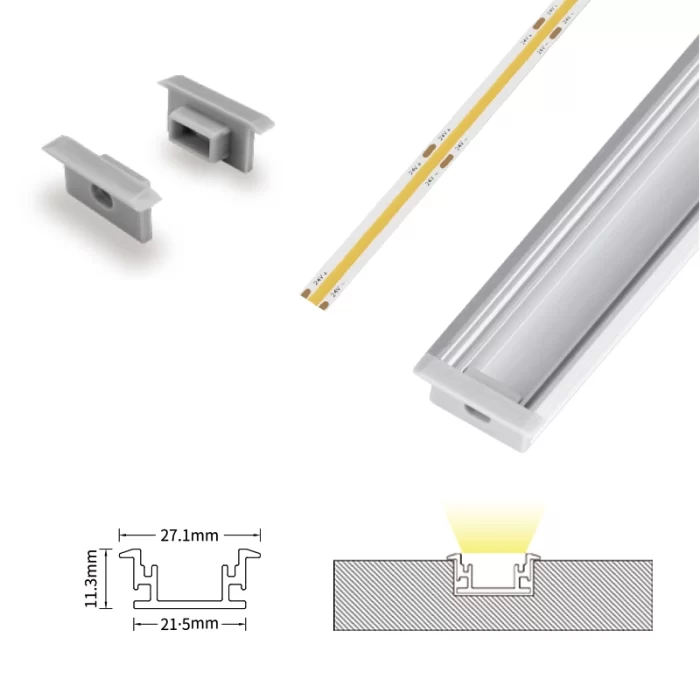 Profili per LED a Parete  L2000x27.1x11.3mm SP51-Profili Per Strisce Led--06