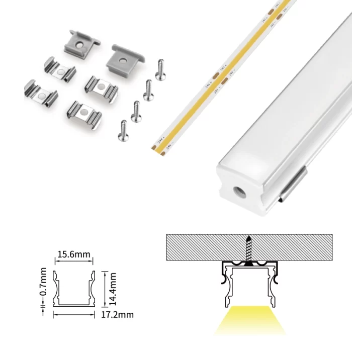 Profilo di Alluminio per LED L2000x17.2x14.4mm SP31-Profilo LED Soffitto--06