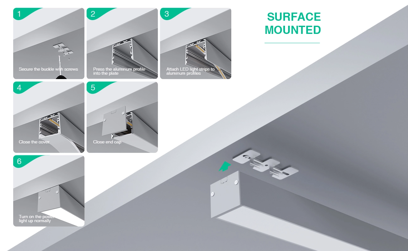 Profilo Striscia LED Serie ufficio L2000x40x34.8mm SP40-Profilo LED a sospensione--07