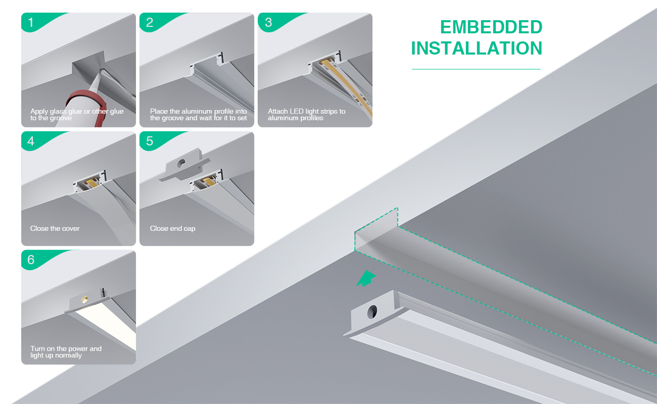 SP27 Profilo Alluminio Striscia LED 2000x24.7x7mm-Profilo Led Incasso--07