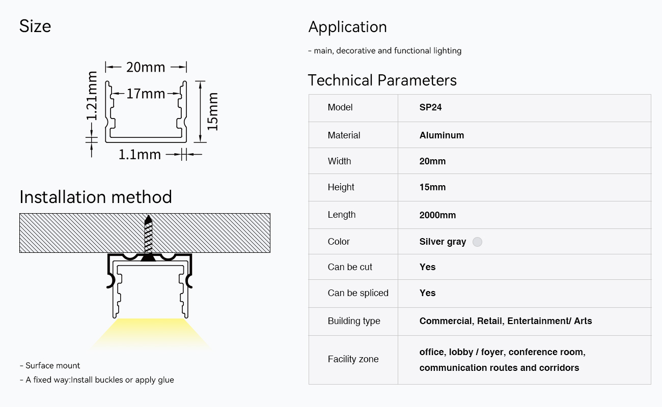 SP25 LED Profili Alluminio 2000x27.2x15mm-Profilo Led Soffitto--09