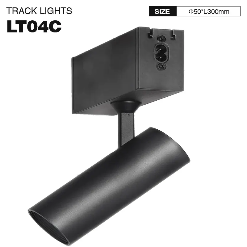 SLL001-B 10W 4000K 36° Trilha preta com holofotes LED - Holofotes de trilha preta--1