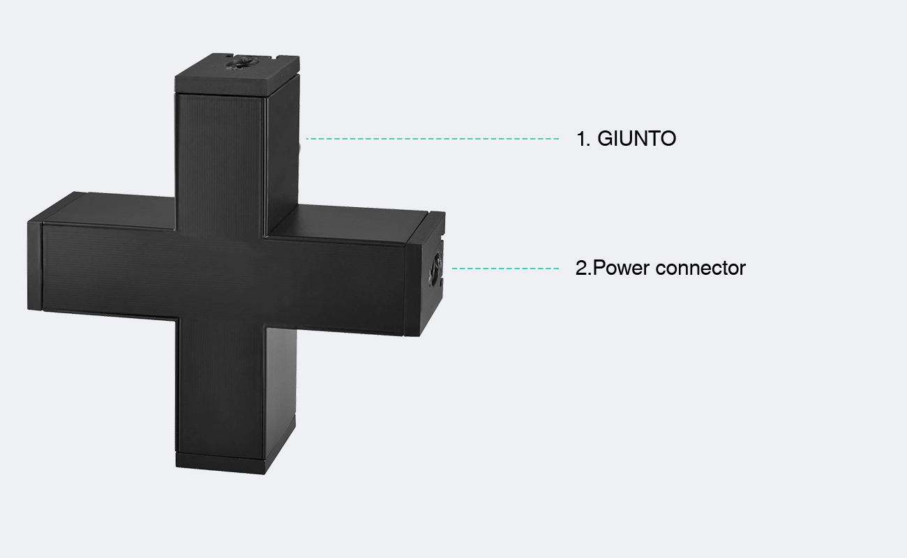 Giunto Modulare a "X" per Installazione Luci a LED 24 V Nero 3 Anni di Garanzia - LT01X-SLL001-B-Kosoom-Faretti a Binario--2