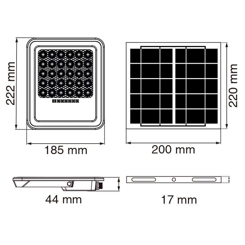 FL034 200W 4000K Suna Projekciilo - Sunaj Lampoj - FL0-50w