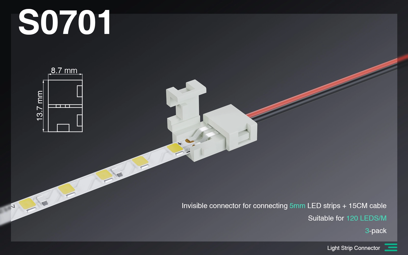 Accessori per strisce LED S0701 10mm  2Pin Adatto per 240 LEDS-Illuminazione della palestra--S0701 01