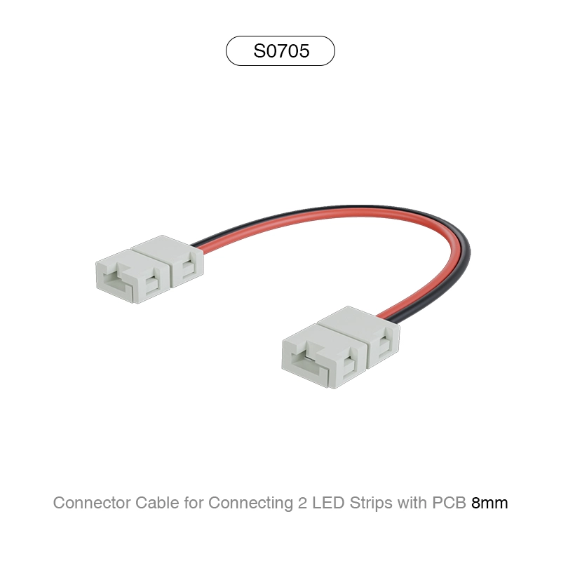 S0705 jungties laidas, skirtas prijungti 2 LED juosteles su 8 mm PCB / tinka 140 LED / MT-LED juostoms - S0705