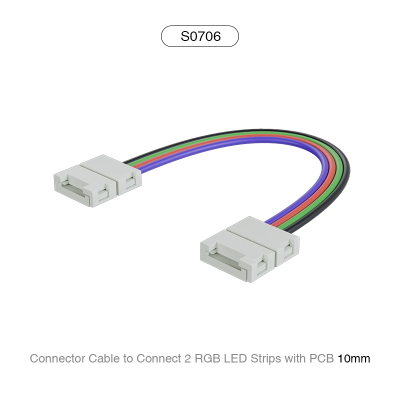 PCB 0706MM এর সাথে 2 RGB LED স্ট্রিপগুলিকে সংযুক্ত করতে S10 সংযোগকারী কেবল / 60 LEDS-LED স্ট্রিপের জন্য উপযুক্ত--S0706