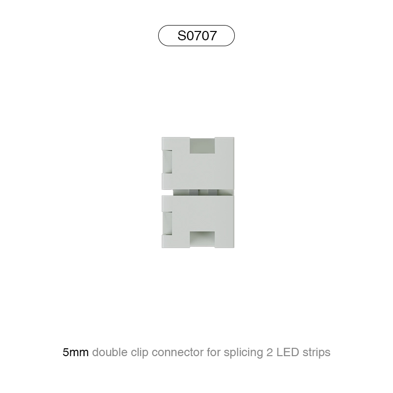 S0707 5MM dobbeltklemmestik til sammenføjning af 2 LED-strips / Velegnet til 120 LEDS-LED-strips til indvendige trapper--S0707